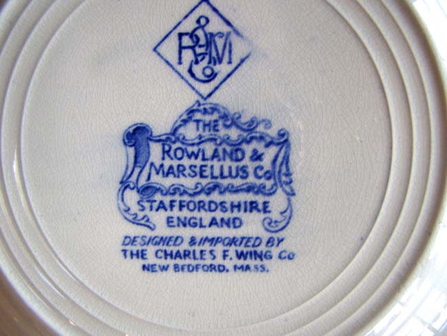 A fine New Bedford souvenir plate made by Rowland & Marsellus  and imported by Charles F. Wing of New Bedford circa 1915. — image 2